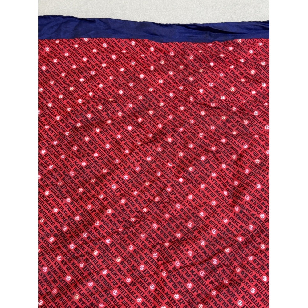Vtg Scarf Made In Italy IP Building‎ Materials 100% Silk Red White Blue Font - Picture 6 of 15